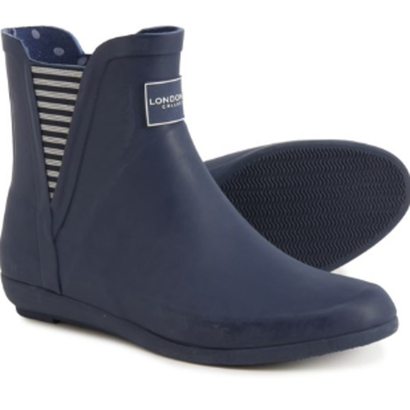 LONDON FOG Womens Piccadilly Rain Boot Navy 6 M US - Picture 1 of 4